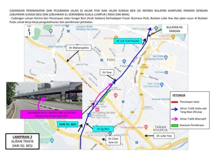 Bulatan Loke Yew and surrounding roads will be closed to all traffic for one-year from Aug 5 – DBKL