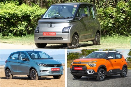 MG Comet vs Tata Tiago EV vs Citroen ec3 price dimensions specs range charging